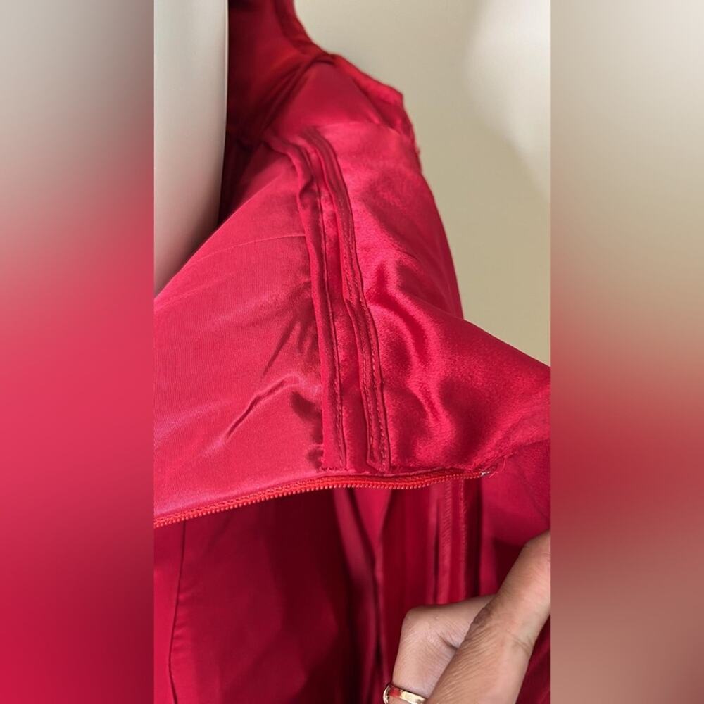 Carolina Herrera Red Dress - Long Sleeve Off Shoulder - Picture 6 of 15